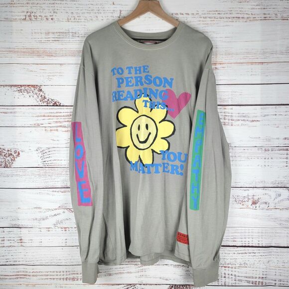 CHNGE Organic Cotton T Shirt Mens Size 3XL L/S "...You Matter!" Logo Tee Gray - Picture 1 of 8